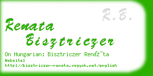 renata bisztriczer business card